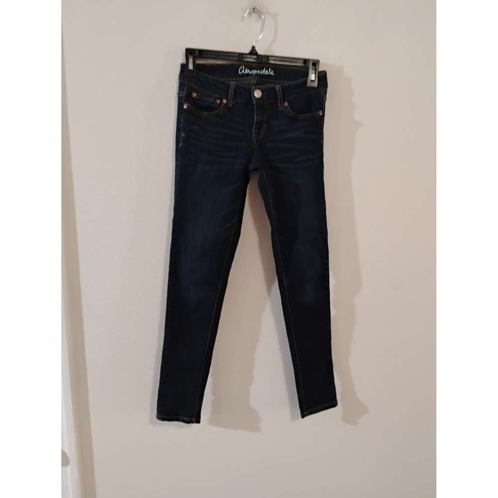 Aeropostale Lola Jegging Dark Wash Skinny Jeans 00 Short Low Rise Denim